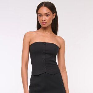Abercrombie and Fitch Strapless Cropped Tailored Vest